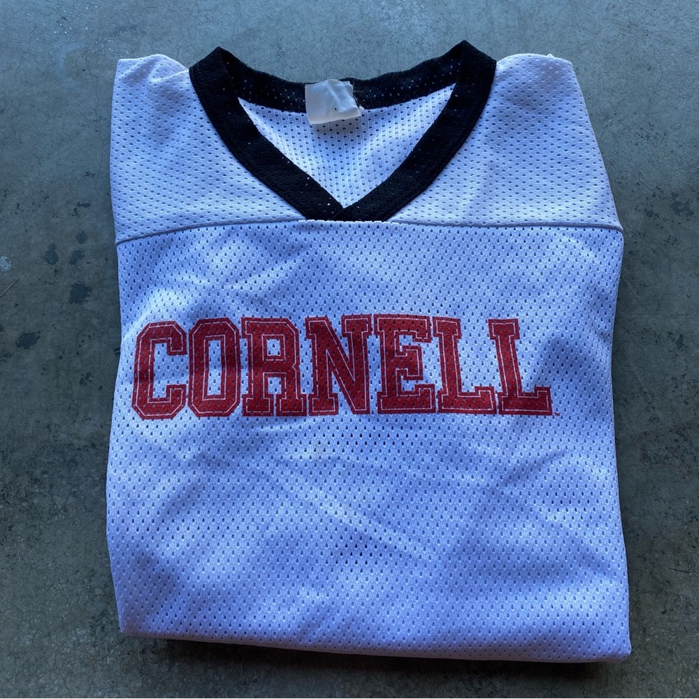 VINTAGE 90s NCAA CORNELL UNIVERSITY BIG RED MESH HOCKEY JERSEY